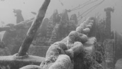 thistlegorm red sea looking over anchor chain winch by Franz Bolton 